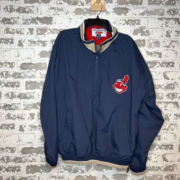 MLB Guenuine merchandise vintage Cleveland Indians windbreaker pullover - Picture 1 of 5